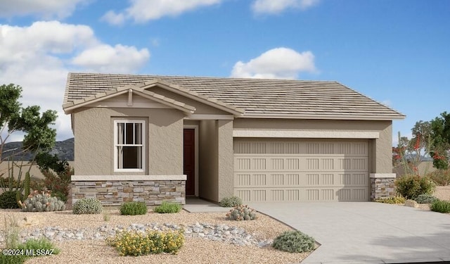 view of front of house with a garage