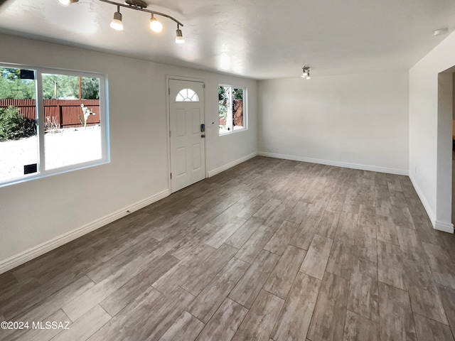 foyer entrance featuring hardwood / wood-style flooring