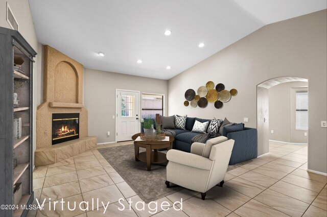 foyer featuring light tile patterned flooring