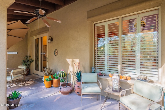 view of patio / terrace with ceiling fan