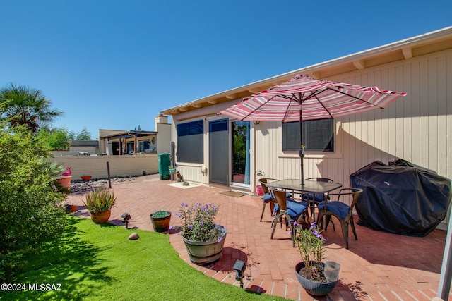 view of patio / terrace featuring area for grilling