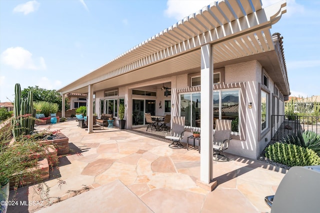 view of patio featuring a pergola