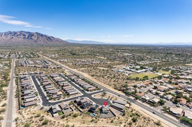 drone / aerial view with a mountain view