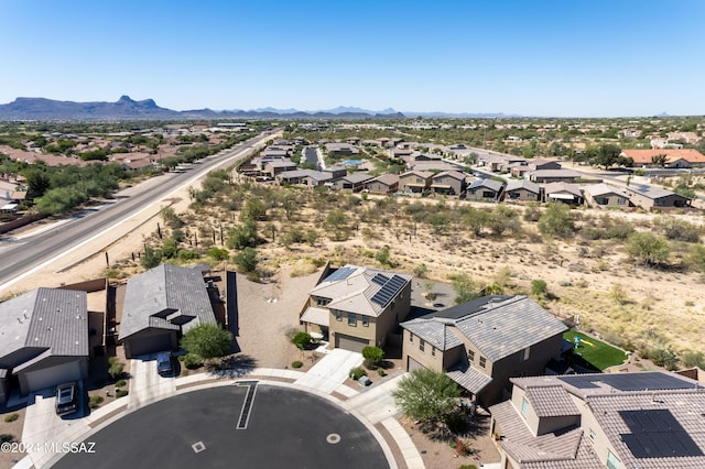 drone / aerial view with a mountain view