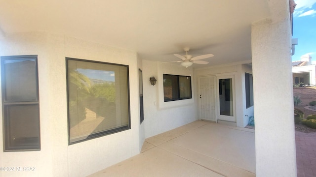 view of patio / terrace with ceiling fan