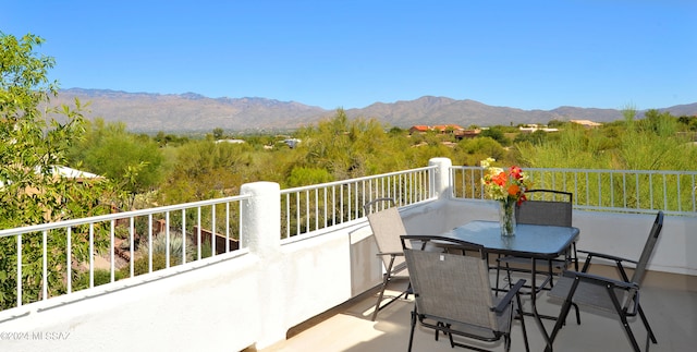 balcony with a mountain view