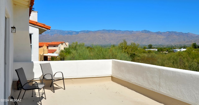 balcony with a mountain view