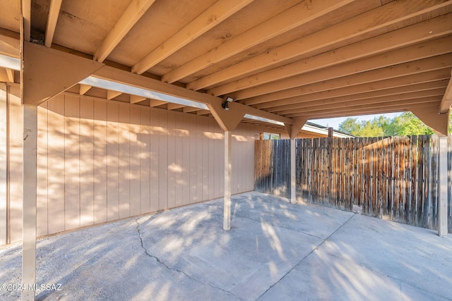 view of patio / terrace featuring fence