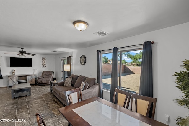 398 W Cedar Chase Dr, Green Valley, AZ 85614 - dining room with visible vents and ceiling fan