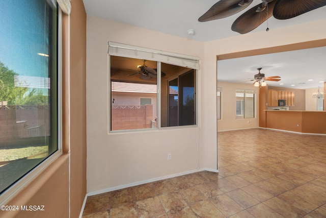 empty room with ceiling fan