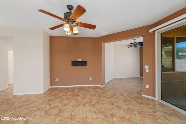 empty room with ceiling fan