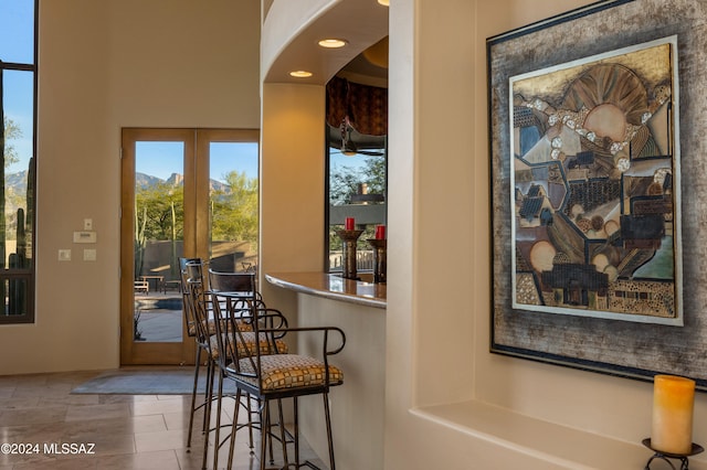 dining area with french doors