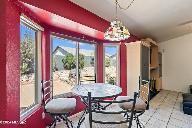 tiled dining area featuring plenty of natural light