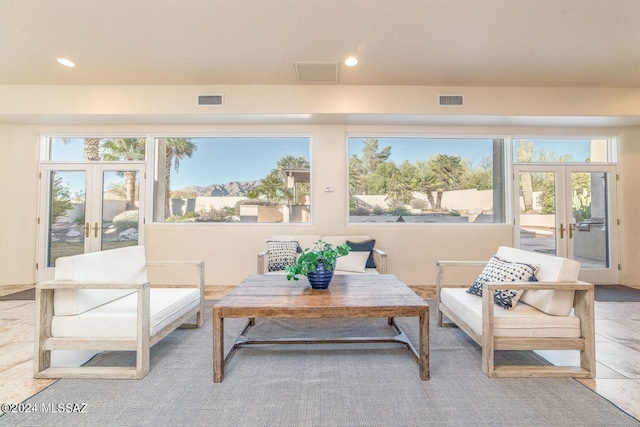 interior space featuring french doors