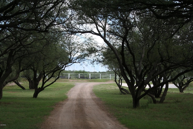 view of road featuring a rural view