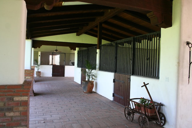view of horse barn