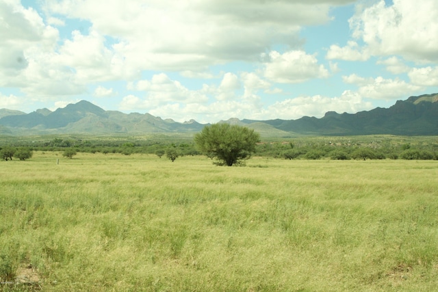 view of mountain feature with a rural view