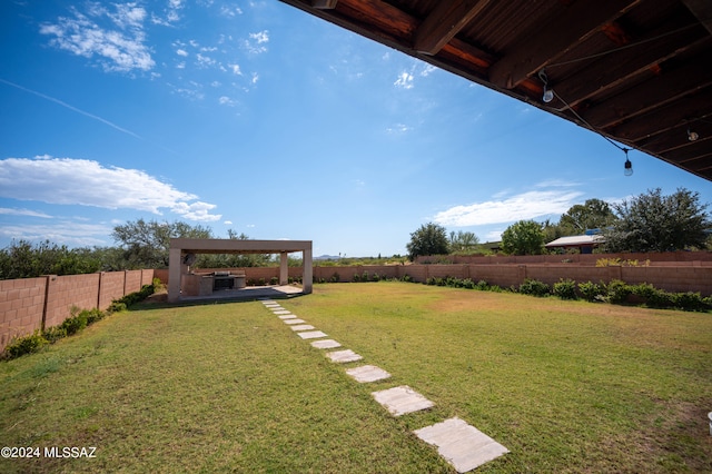 view of yard with a patio area