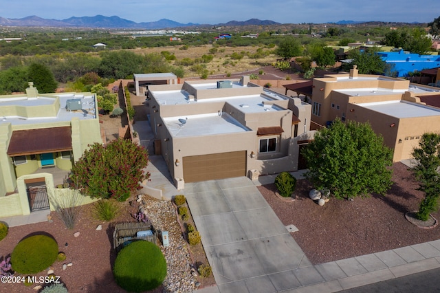 drone / aerial view with a mountain view