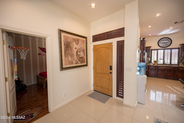 entrance foyer featuring light hardwood / wood-style flooring