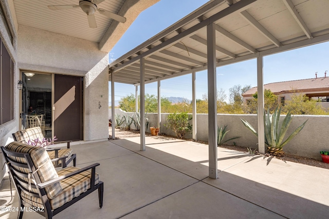 view of patio / terrace with ceiling fan