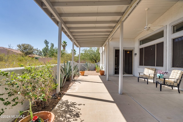 view of patio featuring a fenced backyard