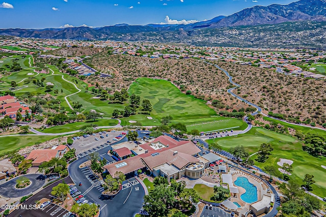 bird's eye view featuring a mountain view