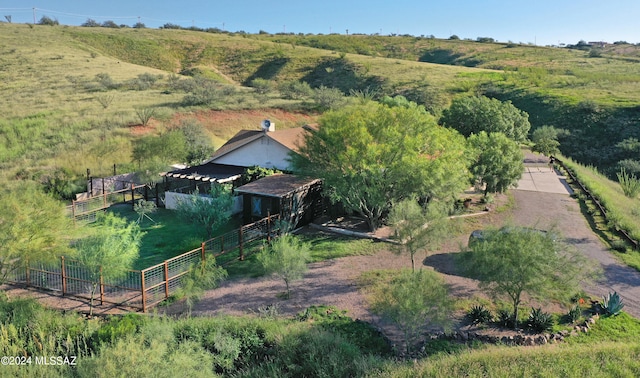 aerial view with a rural view