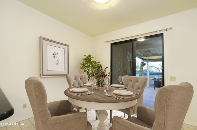 view of tiled dining room