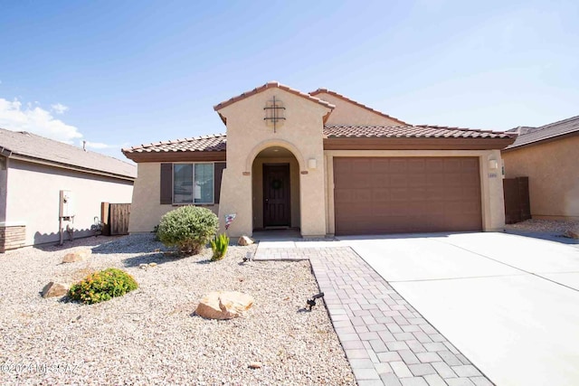 view of front of property featuring a garage