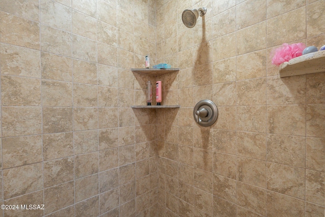 room details featuring a tile shower