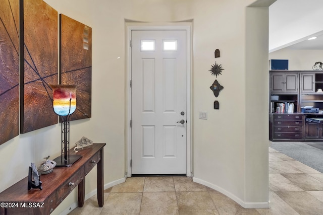 view of tiled foyer