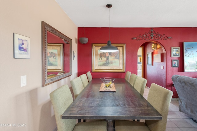 view of tiled dining area