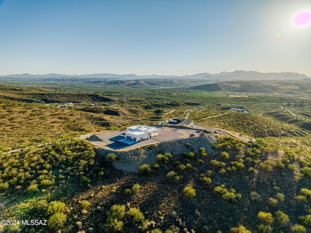 drone / aerial view with a mountain view