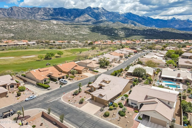 bird's eye view with a mountain view