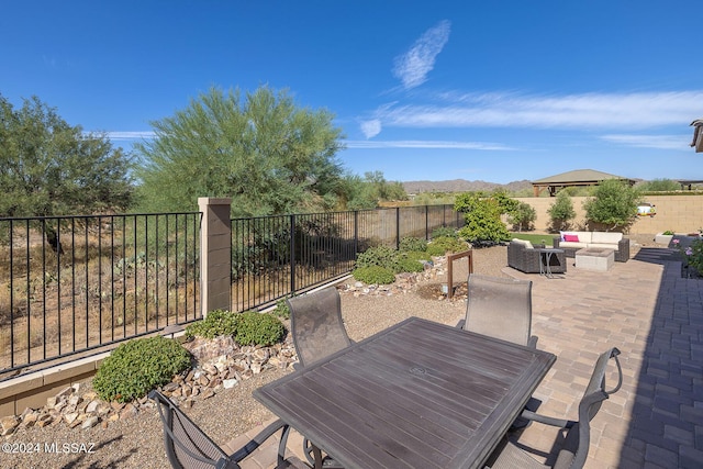 view of patio / terrace with an outdoor living space