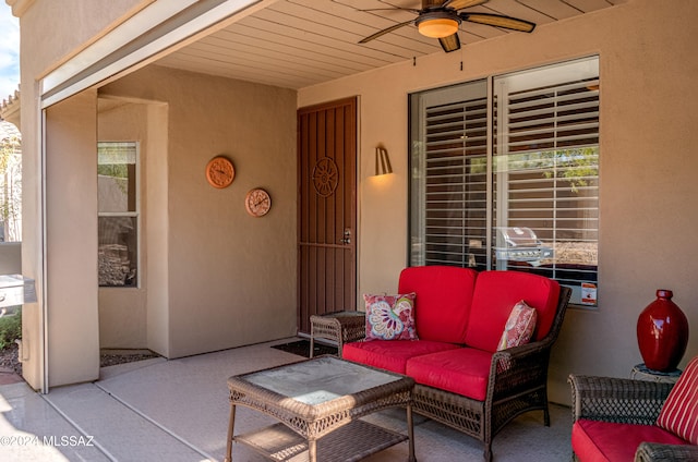 view of patio / terrace featuring an outdoor living space