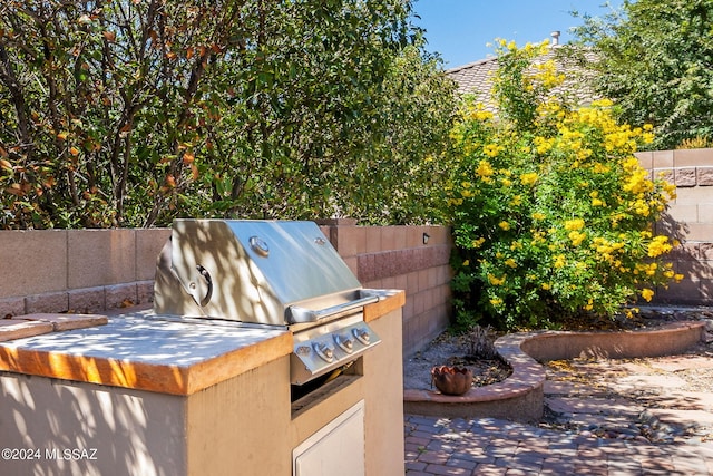 view of patio / terrace with a grill and exterior kitchen