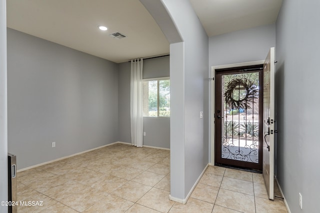 view of tiled foyer