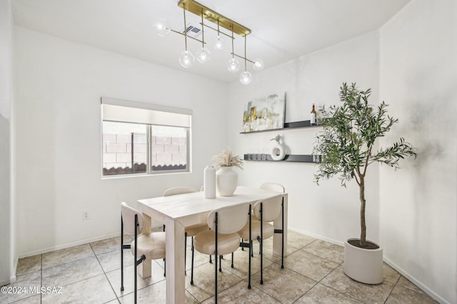 view of tiled dining room