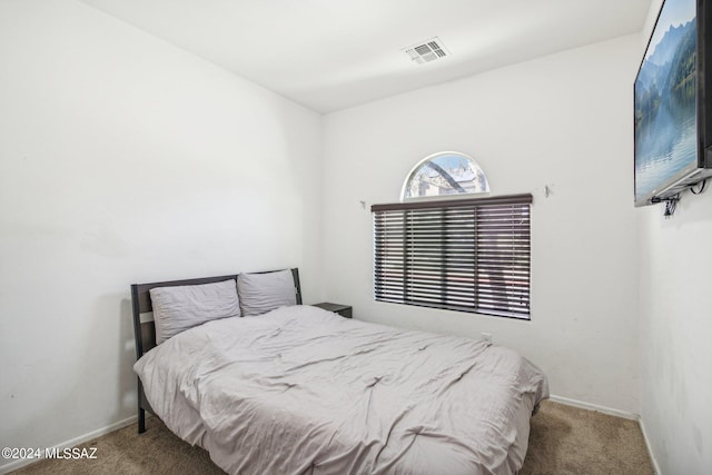 bedroom featuring carpet