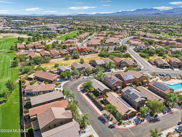 bird's eye view with a mountain view