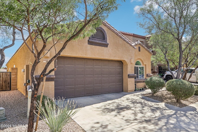 view of front of house with a garage