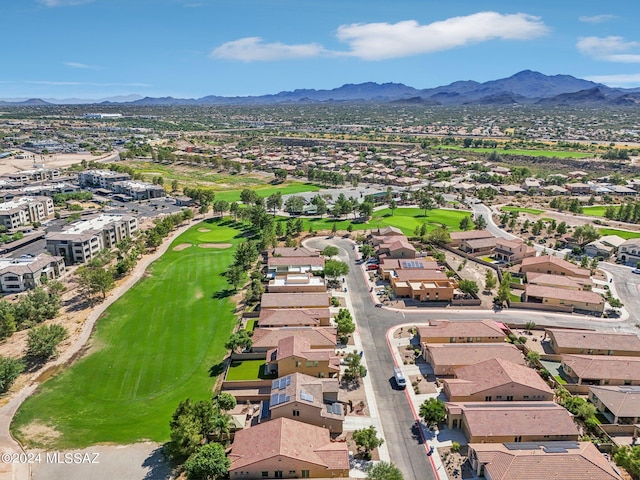 bird's eye view with a mountain view