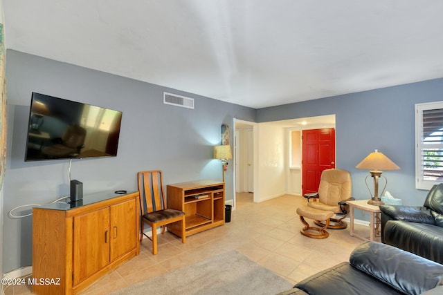 view of tiled living room