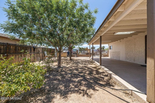 view of yard featuring fence