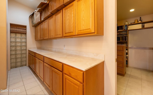 kitchen featuring light tile patterned floors