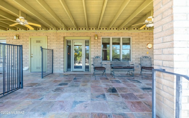 view of patio / terrace with ceiling fan