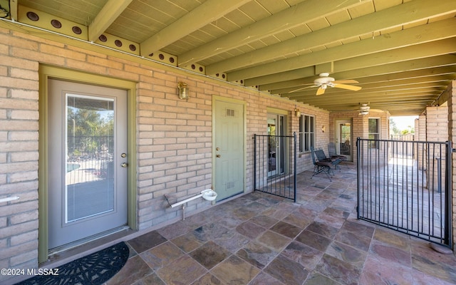 view of patio / terrace with ceiling fan