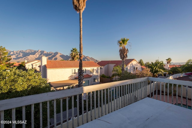 exterior space with a mountain view